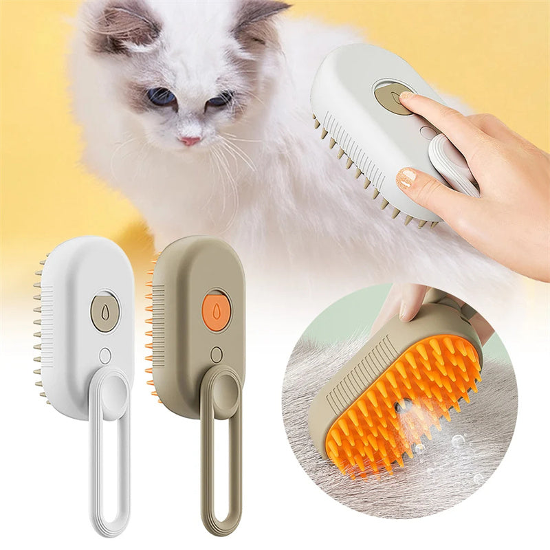 Ultimate 3-in-1 Electric Pet Grooming Brush - Steam Massage & Effortless Hair Removal for Cats & Dogs
