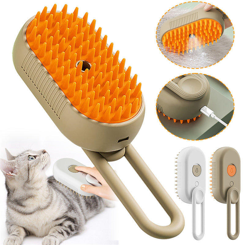 Ultimate 3-in-1 Electric Pet Grooming Brush - Steam Massage & Effortless Hair Removal for Cats & Dogs